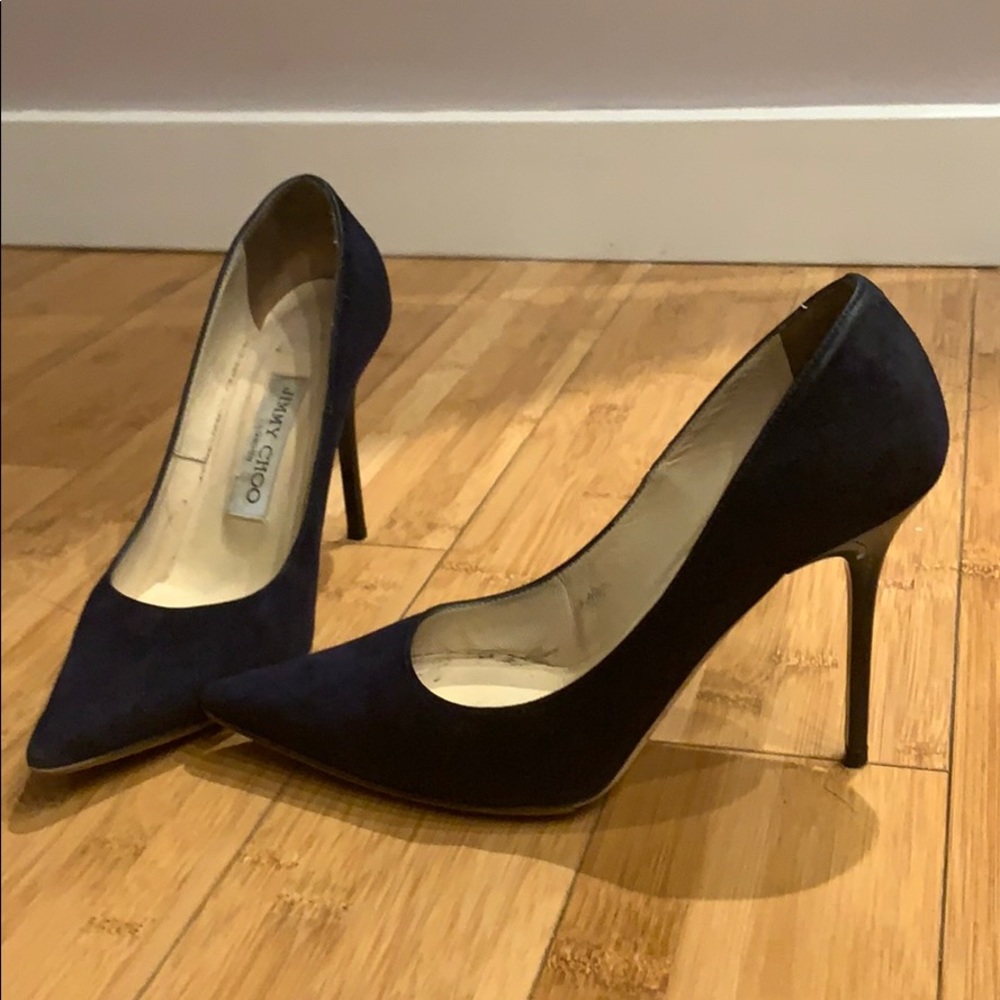 Dark Navy blue suede heels